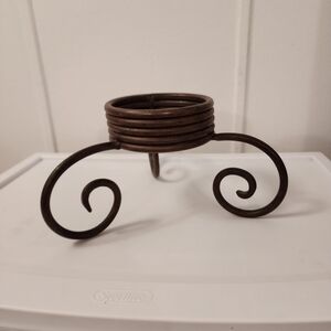 Hurricane Lamp Iron Base Vintage